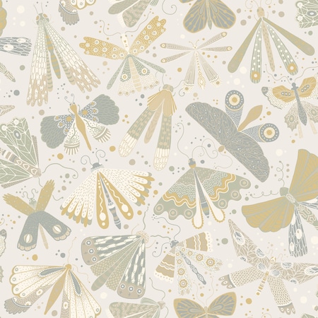 Manhattan Comfort Gennevilliers Flyga Light Blue Butterfly Bonanza 33 ft L X 209 in W Wallpaper BR4111-63025